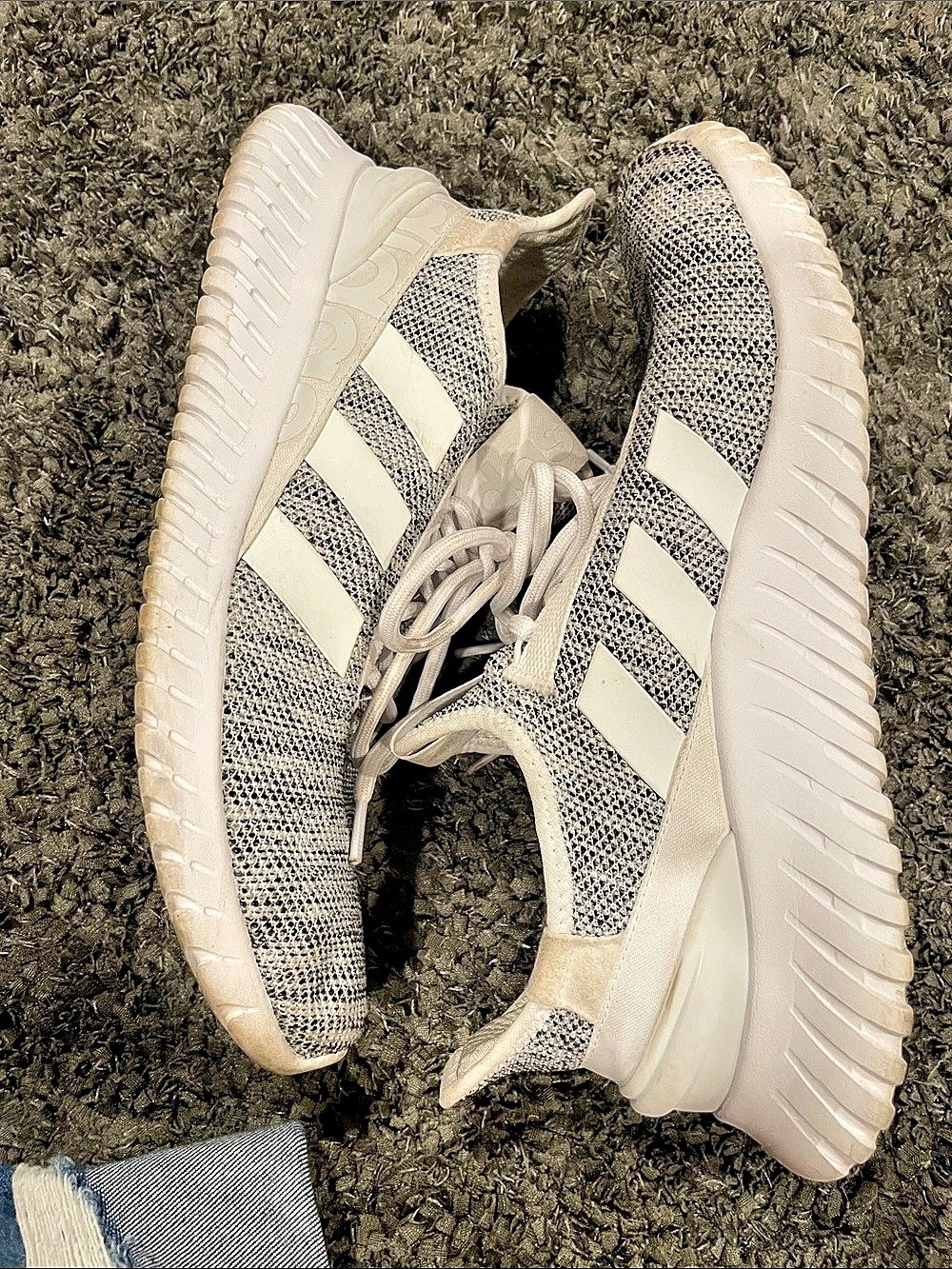 adidas Cloudfoam Sneakers White Gray Men's US 12